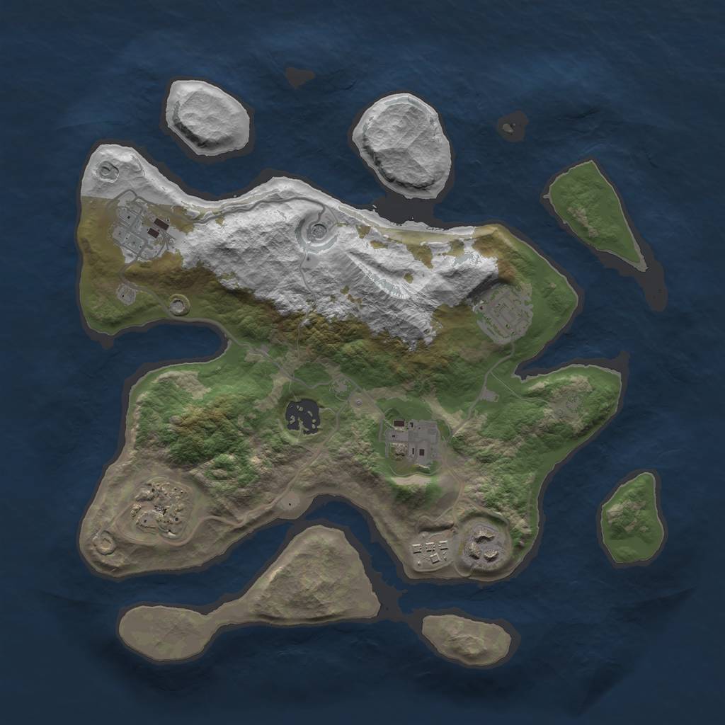 Rust Map: Barren, Size: 3000, Seed: 564, 10 Monuments