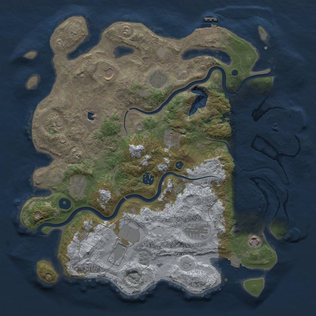 Rust Map: Procedural Map, Size: 4000, Seed: 96287772, 16 Monuments