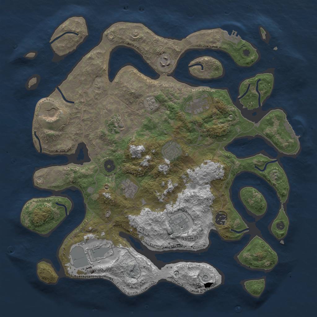 Rust Map: Procedural Map, Size: 4000, Seed: 96287772, 15 Monuments