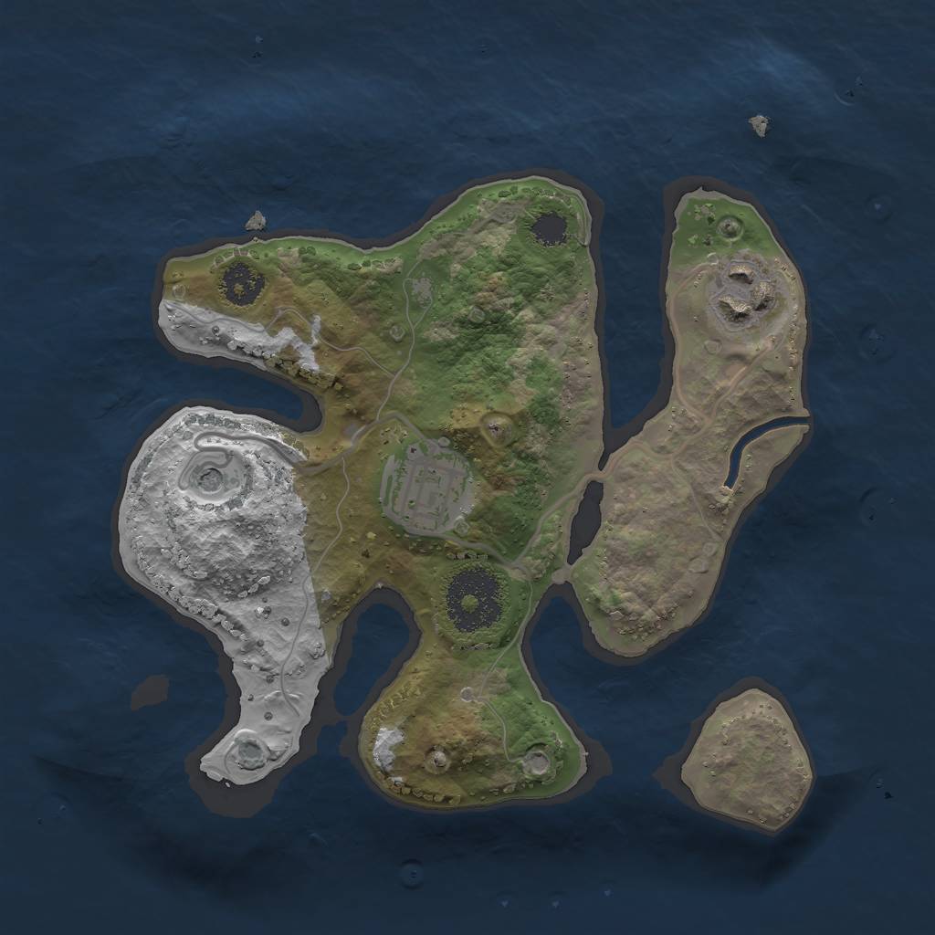 Rust Map: Procedural Map, Size: 2322, Seed: 3323343, 5 Monuments