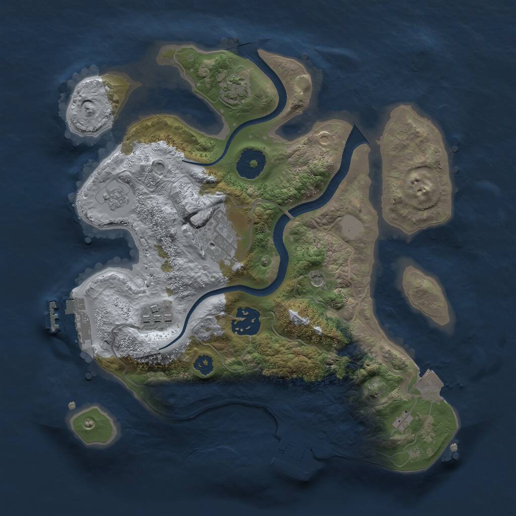 Rust Map: Procedural Map, Size: 2650, Seed: 3323, 9 Monuments