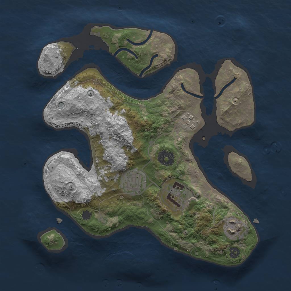 Rust Map: Procedural Map, Size: 2650, Seed: 3323, 6 Monuments