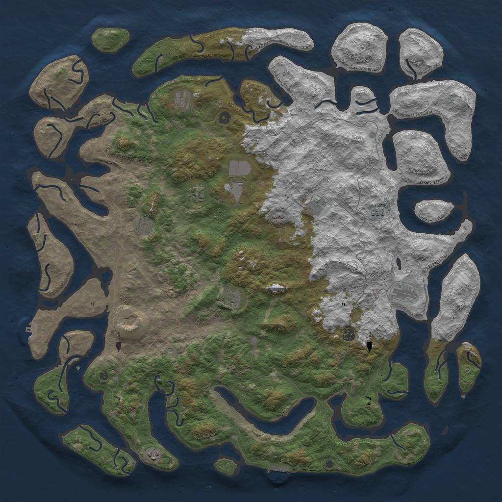 Rust Map: Procedural Map, Size: 6000, Seed: 1792829416, 16 Monuments