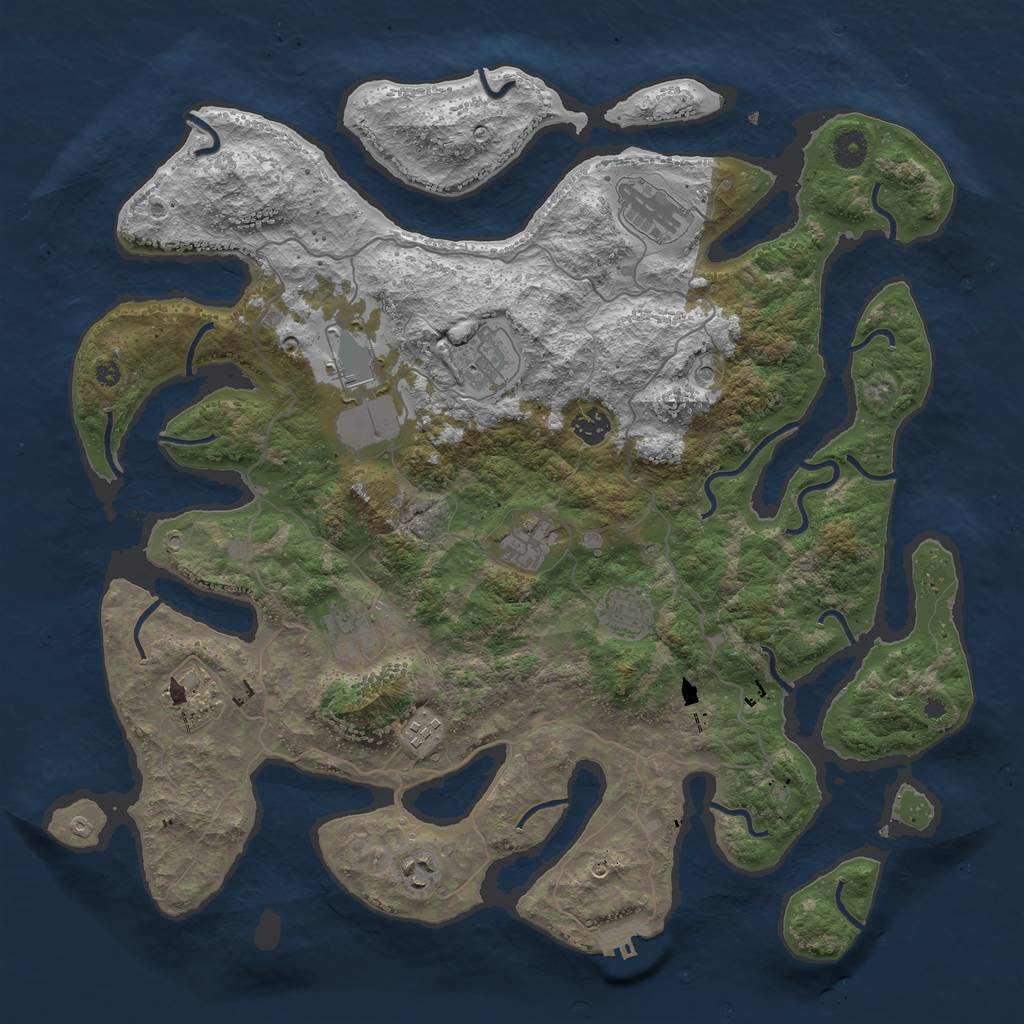 Rust Map: Procedural Map, Size: 4250, Seed: 500859, 14 Monuments