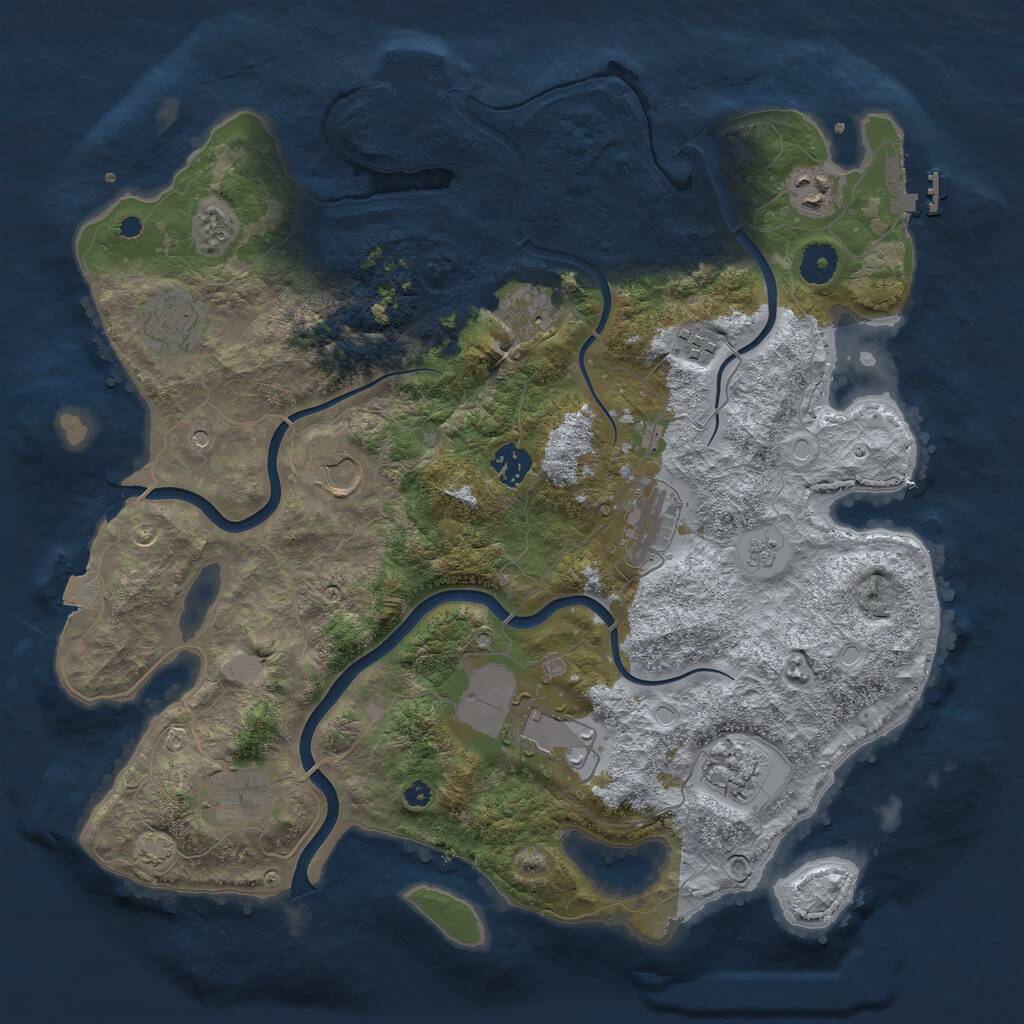 Rust Map: Procedural Map, Size: 3900, Seed: 1006220797, 16 Monuments