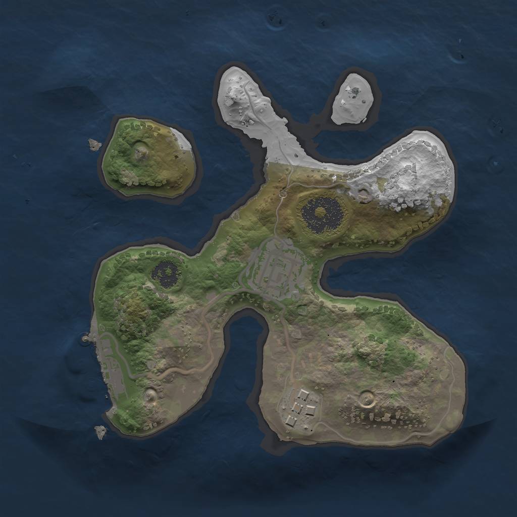 Rust Map: Procedural Map, Size: 2000, Seed: 1485, 5 Monuments