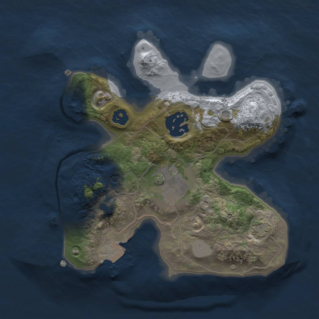 Rust Map: Procedural Map, Size: 2000, Seed: 1485, 5 Monuments