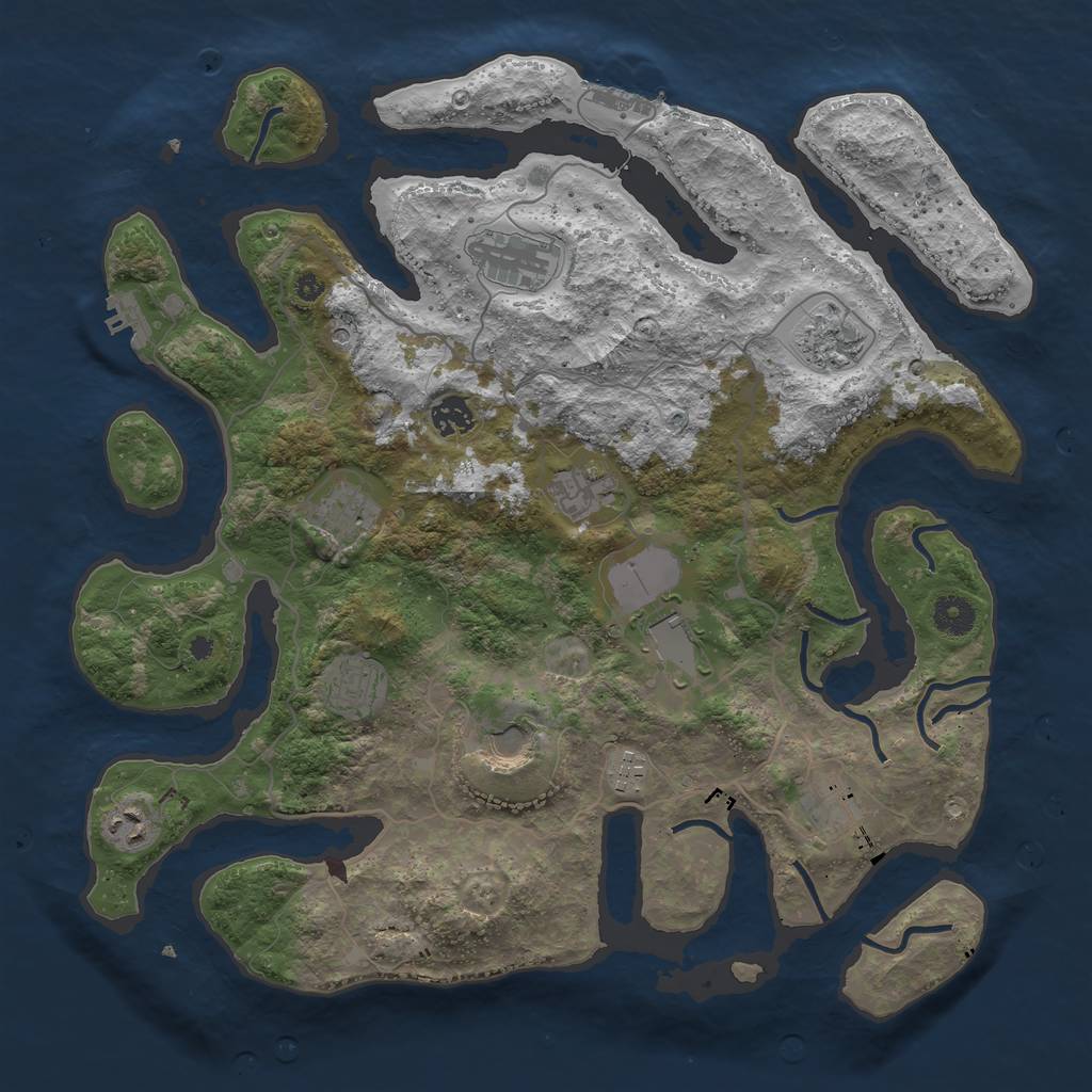 Rust Map: Procedural Map, Size: 4000, Seed: 341108762, 16 Monuments
