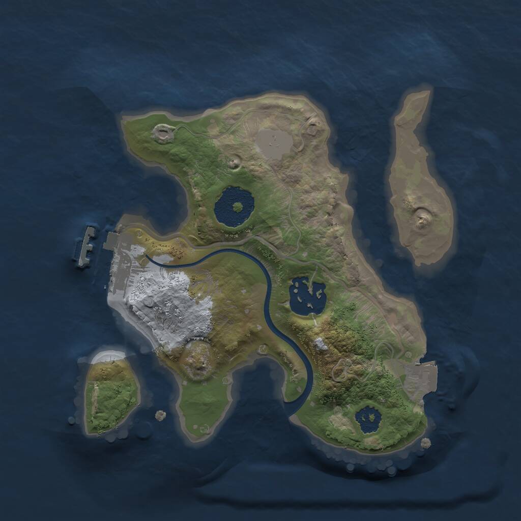 Rust Map: Procedural Map, Size: 2000, Seed: 232794107, 3 Monuments