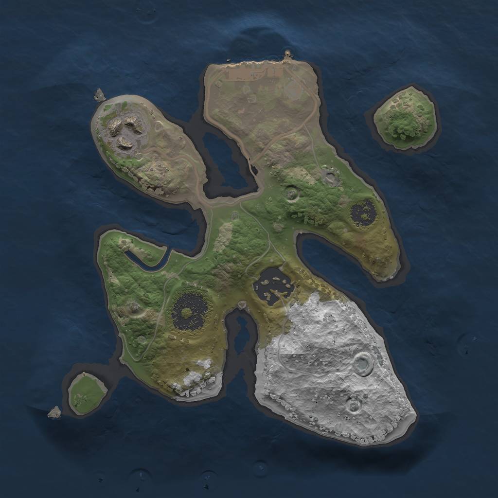 Rust Map: Procedural Map, Size: 2000, Seed: 732969116, 5 Monuments