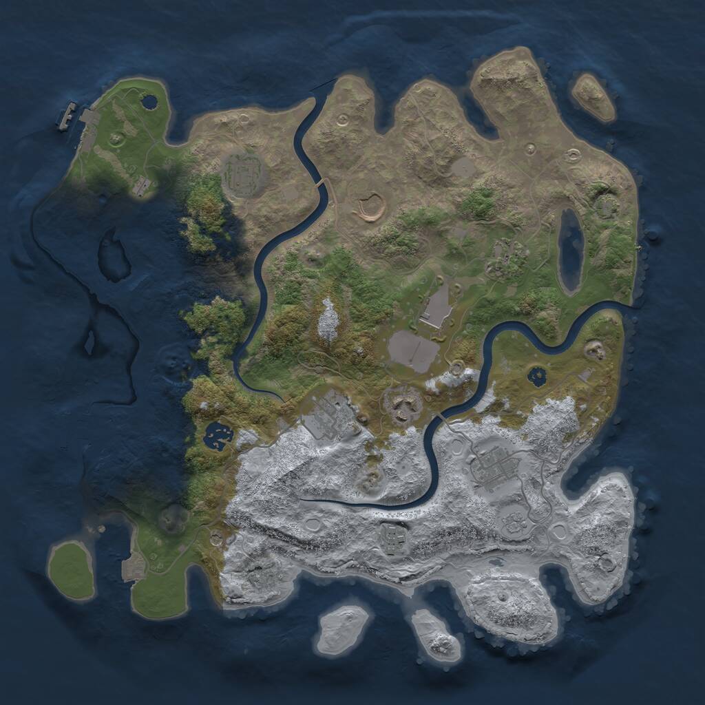 Rust Map: Procedural Map, Size: 3750, Seed: 3582112, 15 Monuments