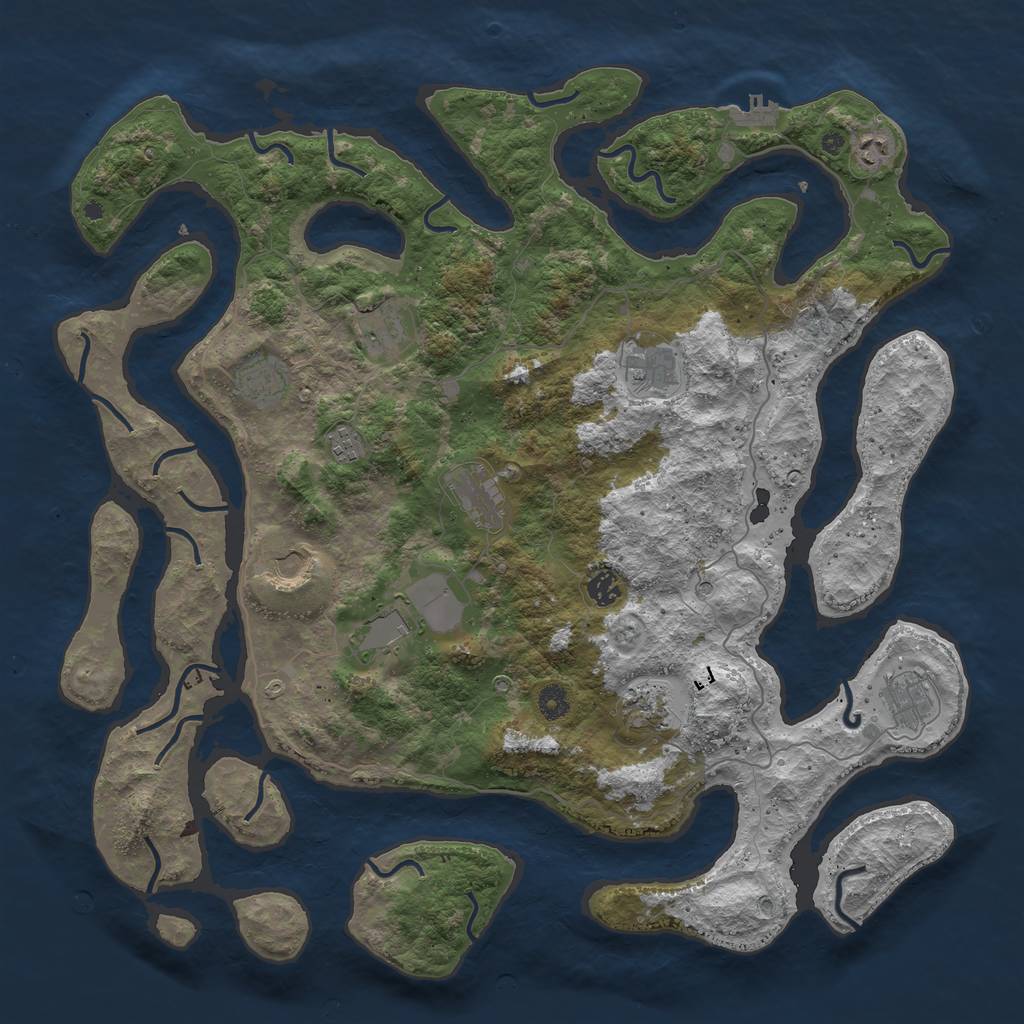 Rust Map: Procedural Map, Size: 4600, Seed: 1325465, 15 Monuments