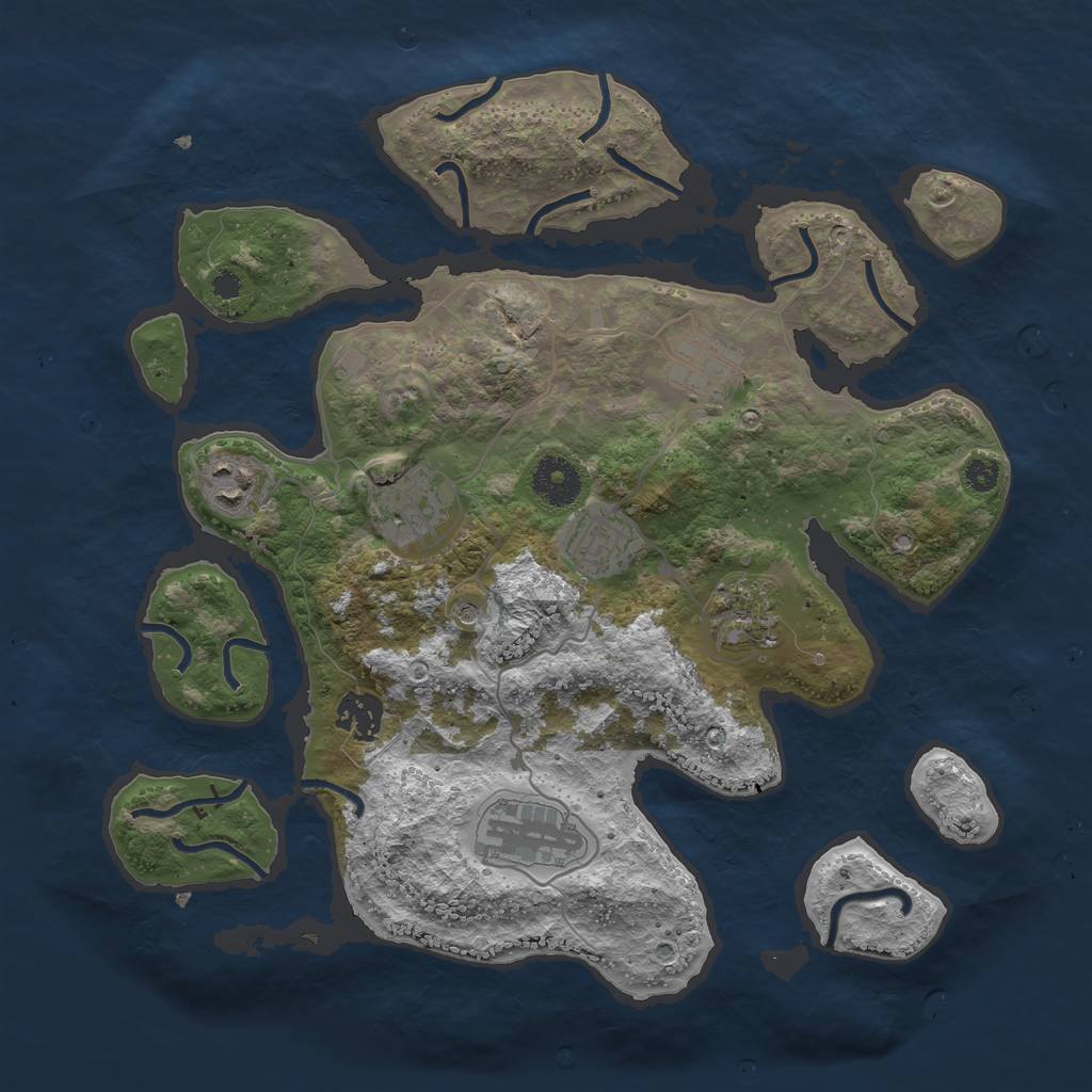 Rust Map: Procedural Map, Size: 3400, Seed: 22334, 10 Monuments