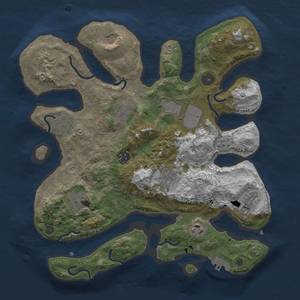 Thumbnail Rust Map: Procedural Map, Size: 3500, Seed: 263301307, 15 Monuments