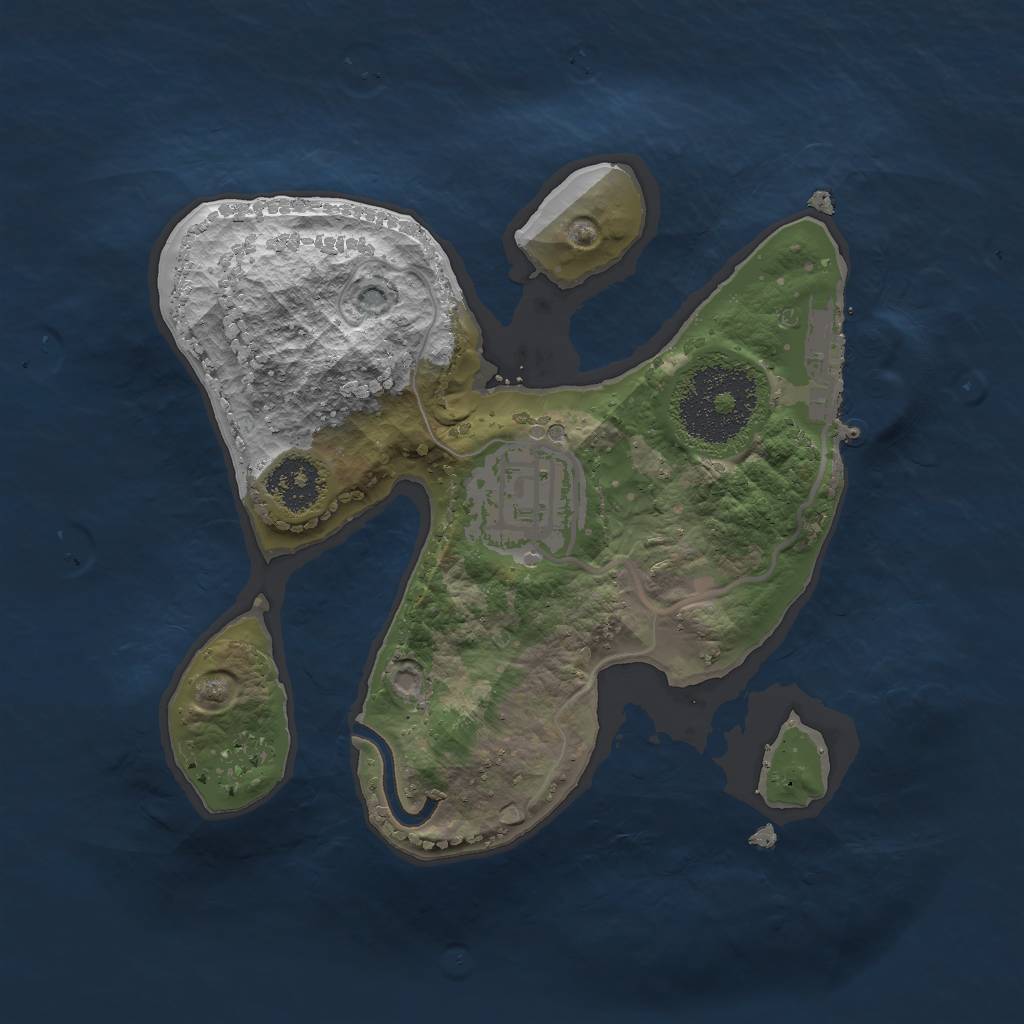 Rust Map: Procedural Map, Size: 2000, Seed: 22219, 4 Monuments