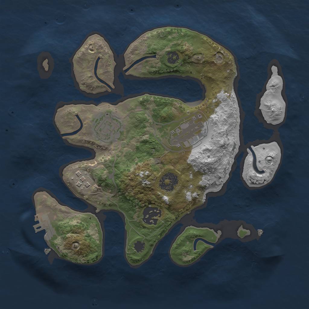 Rust Map: Procedural Map, Size: 2450, Seed: 456123847, 7 Monuments