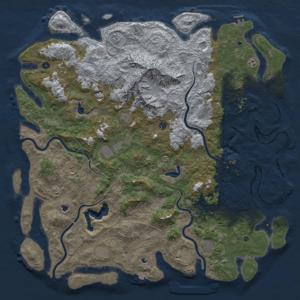 Rust Map: Procedural Map, Size: 6000, Seed: 8756, 17 Monuments