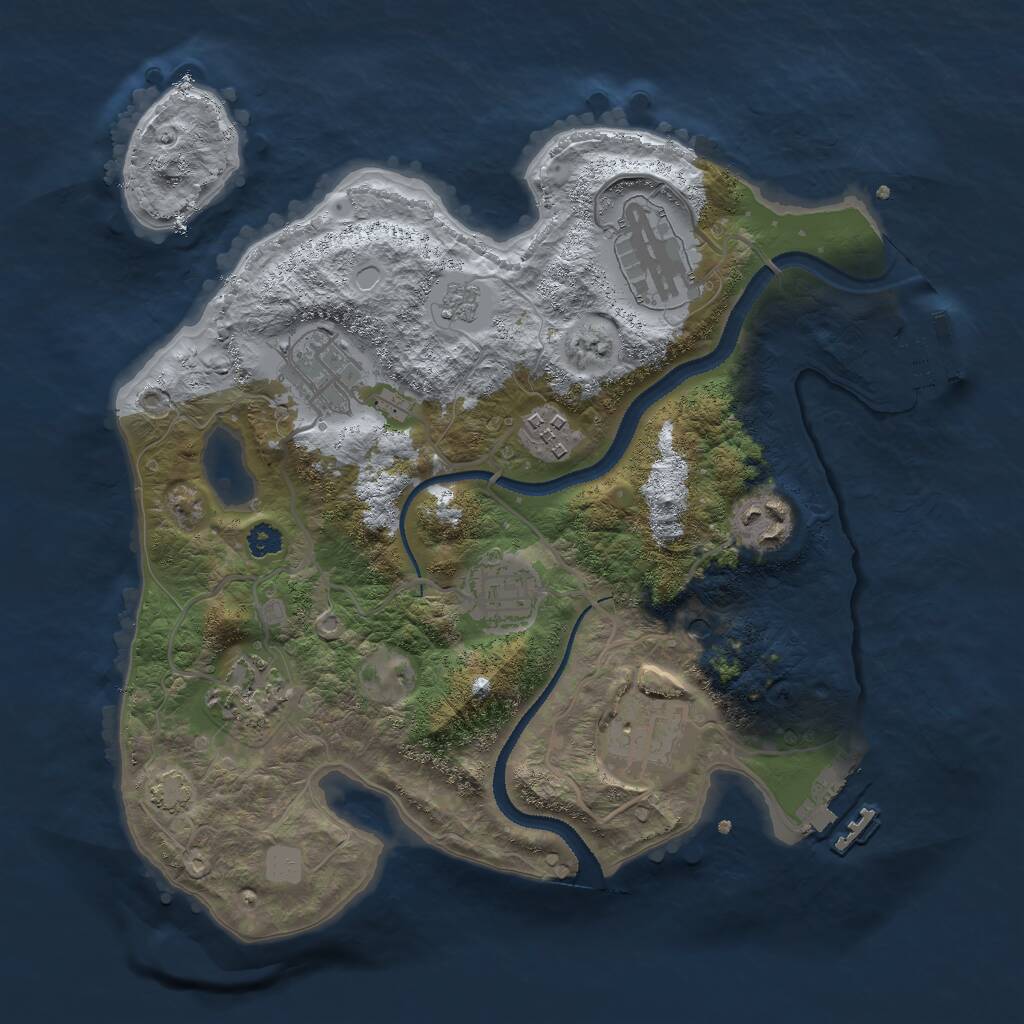 Rust Map: Procedural Map, Size: 3000, Seed: 607851470, 13 Monuments