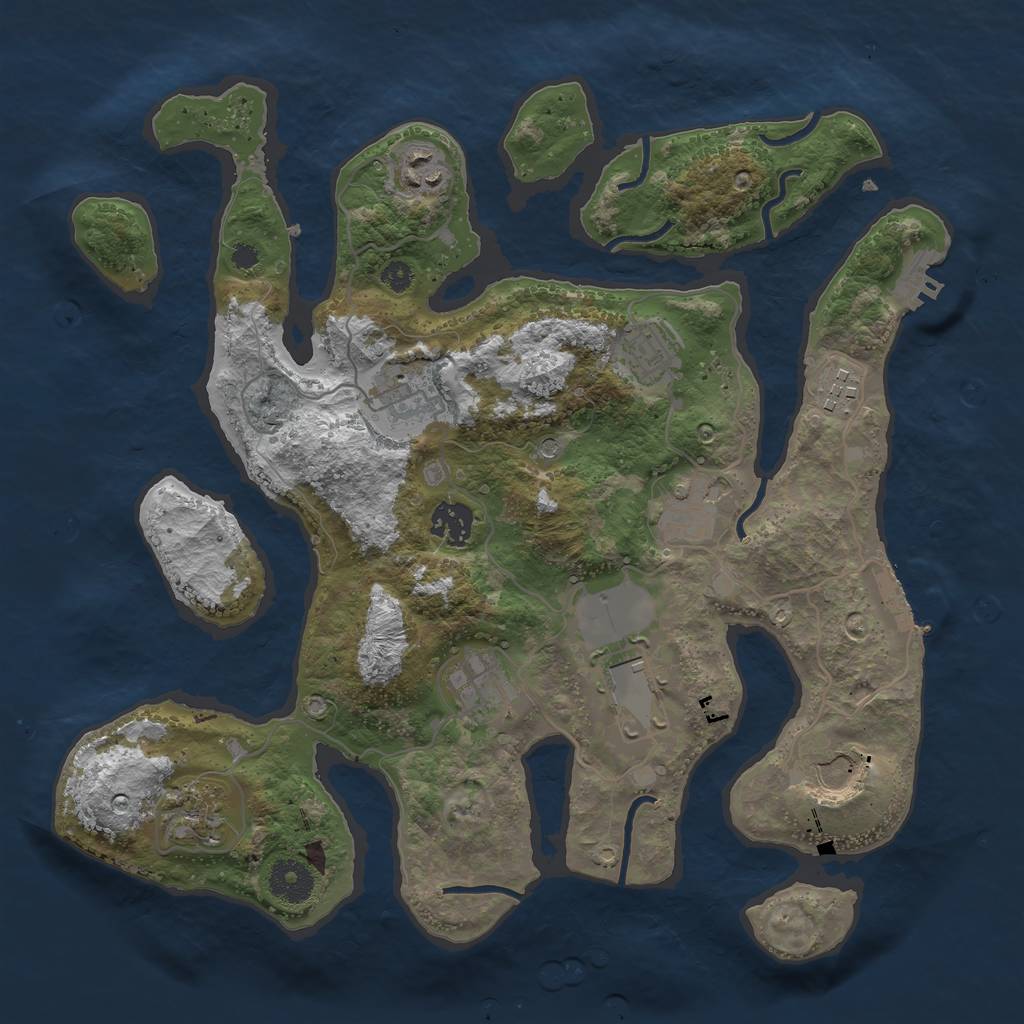 Rust Map: Procedural Map, Size: 3500, Seed: 732896261, 15 Monuments