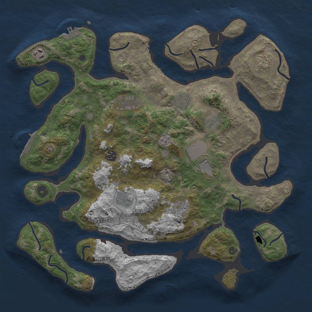 Rust Map: Procedural Map, Size: 4100, Seed: 193847, 15 Monuments