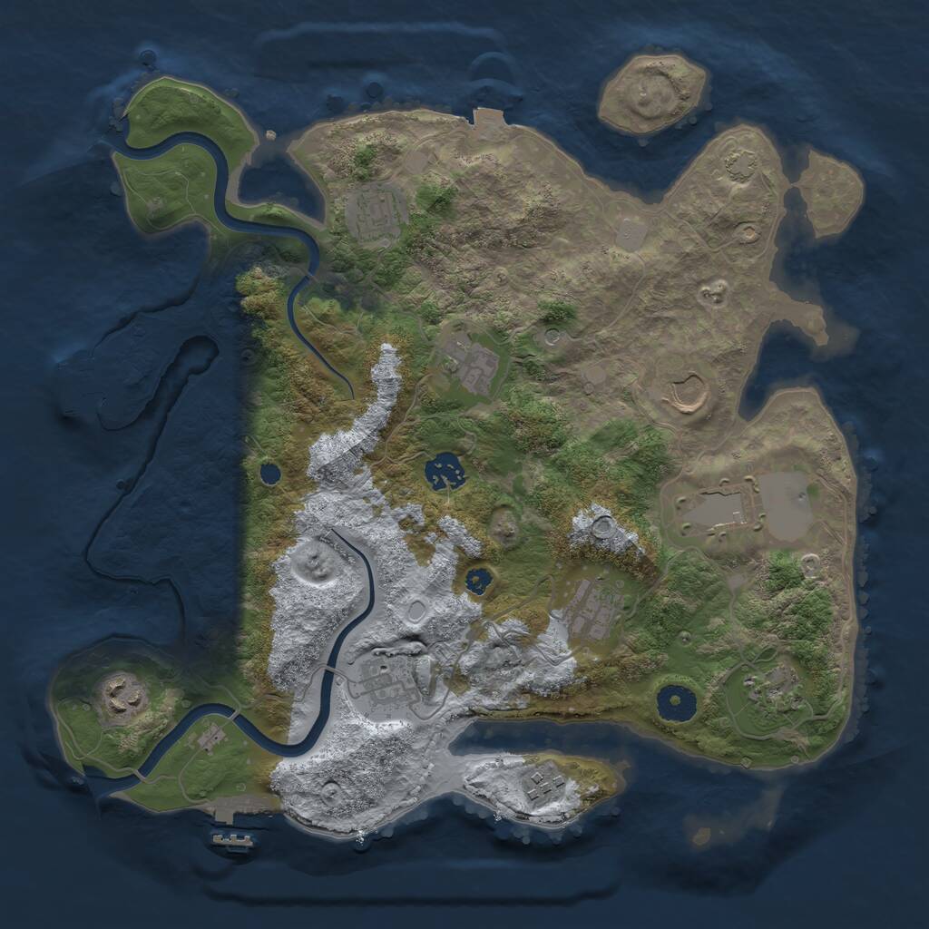 Rust Map: Procedural Map, Size: 3600, Seed: 1413012048, 15 Monuments