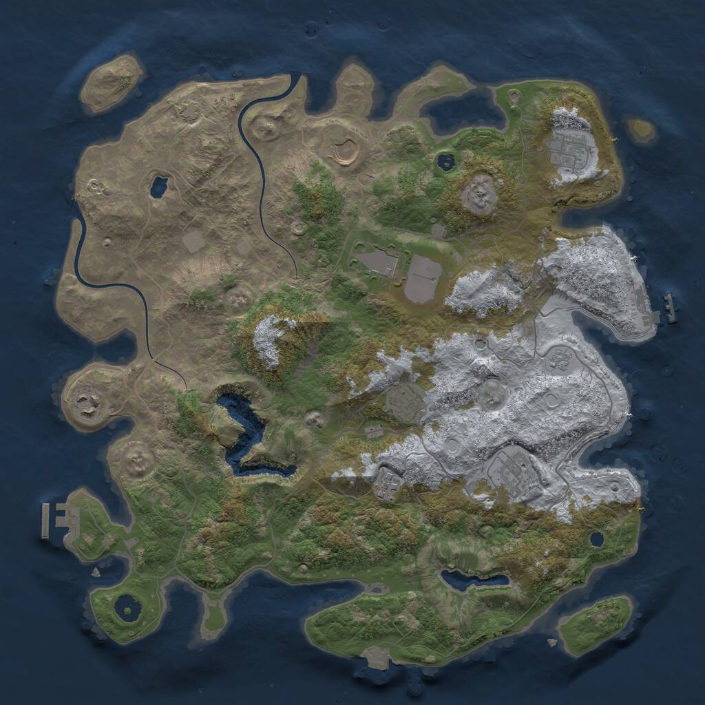 Rust Map: Procedural Map, Size: 4000, Seed: 285604, 13 Monuments