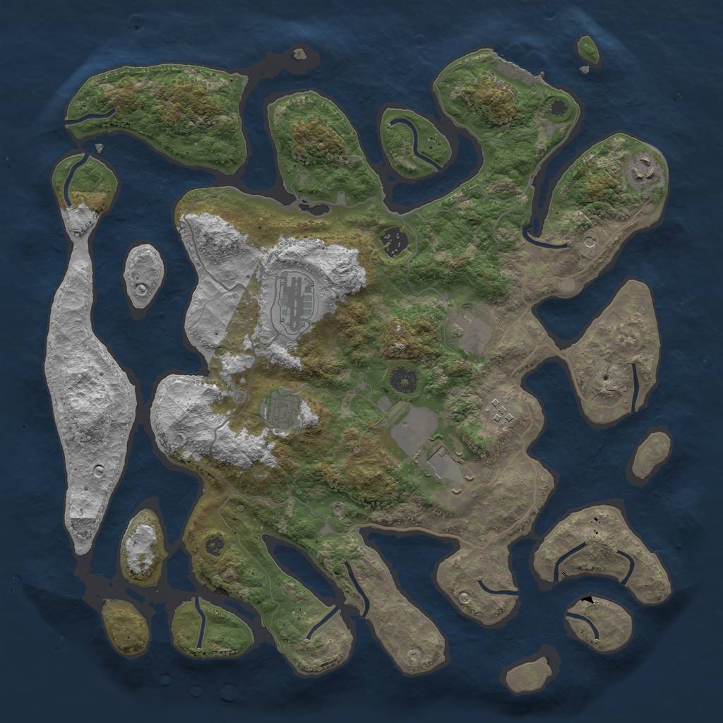 Rust Map: Procedural Map, Size: 4000, Seed: 330, 11 Monuments