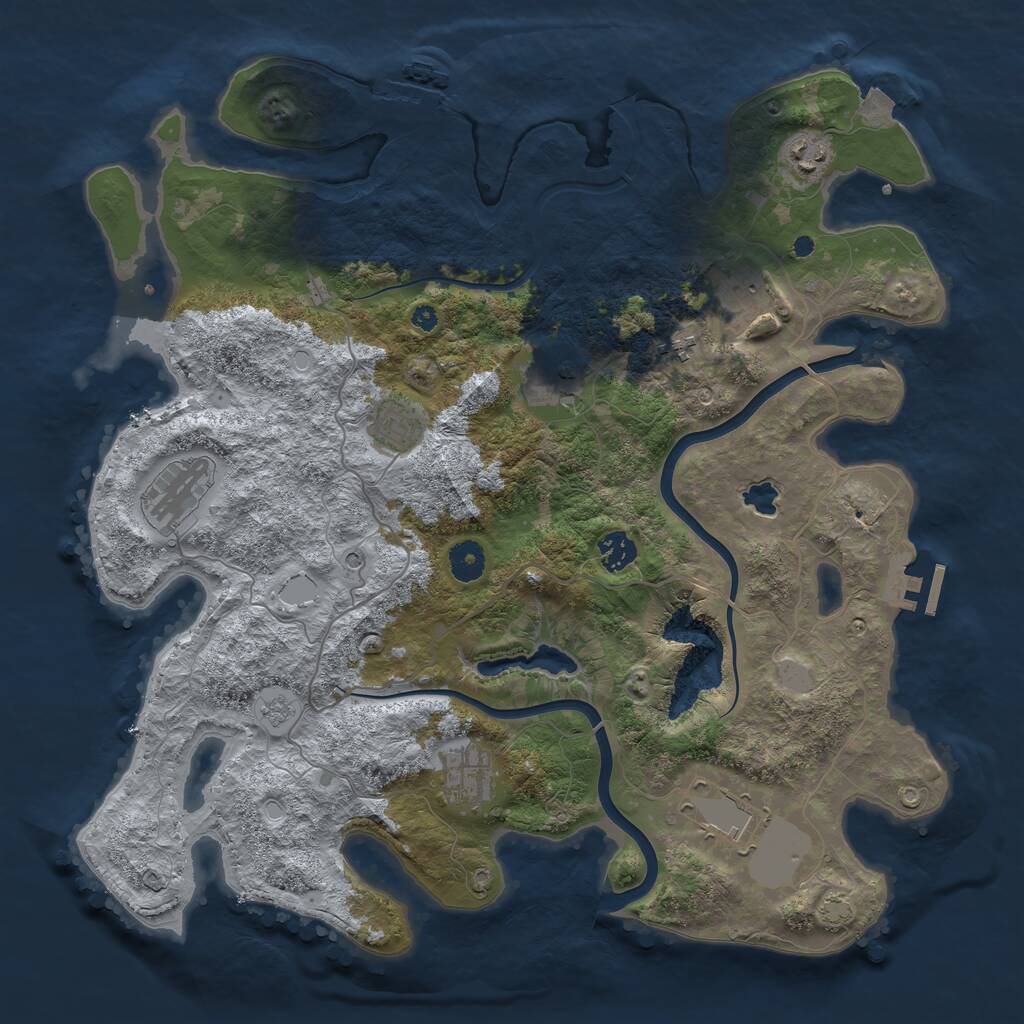 Rust Map: Procedural Map, Size: 4000, Seed: 634562, 15 Monuments