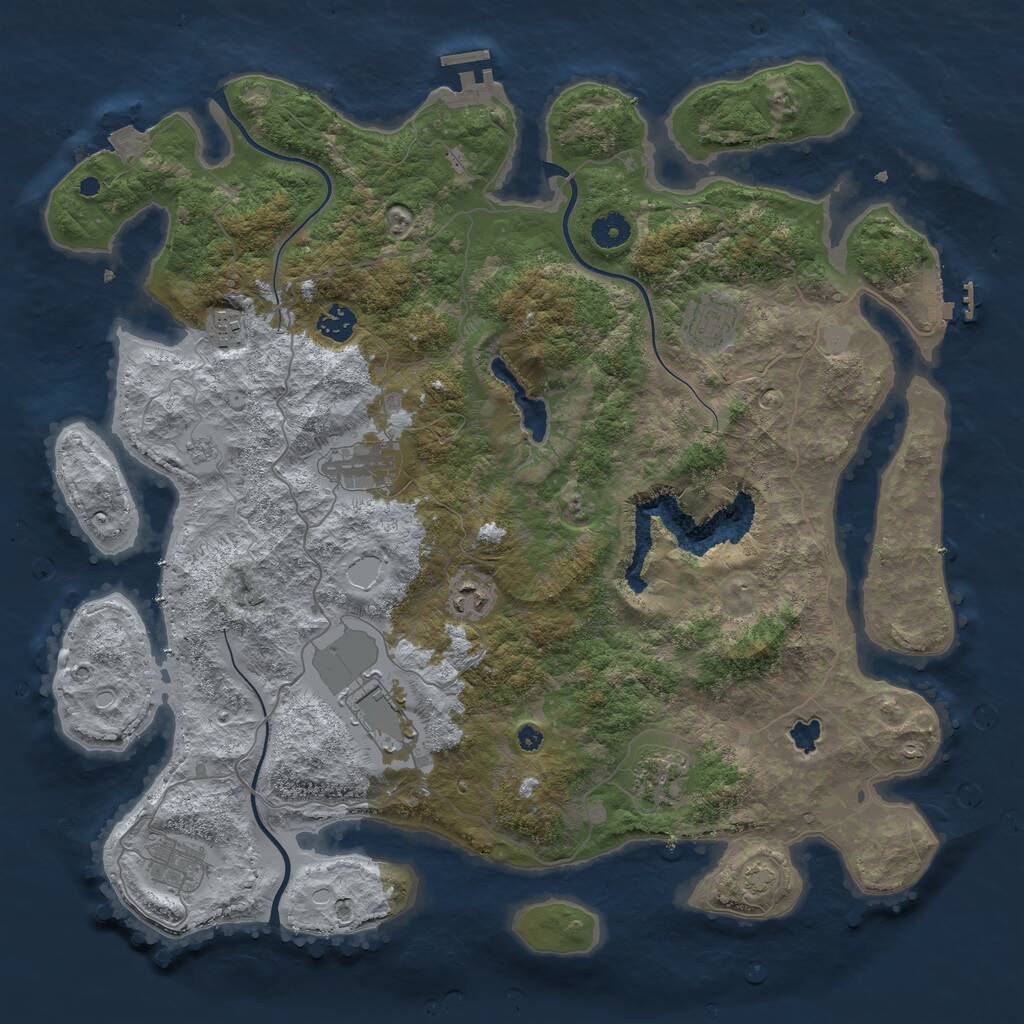Rust Map: Procedural Map, Size: 4200, Seed: 821546, 13 Monuments