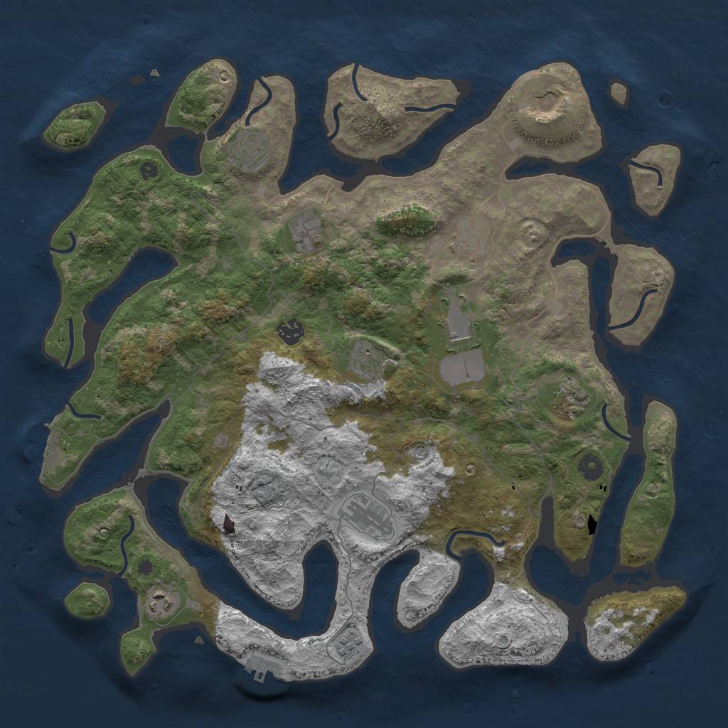 Rust Map: Procedural Map, Size: 4250, Seed: 1793142721, 16 Monuments