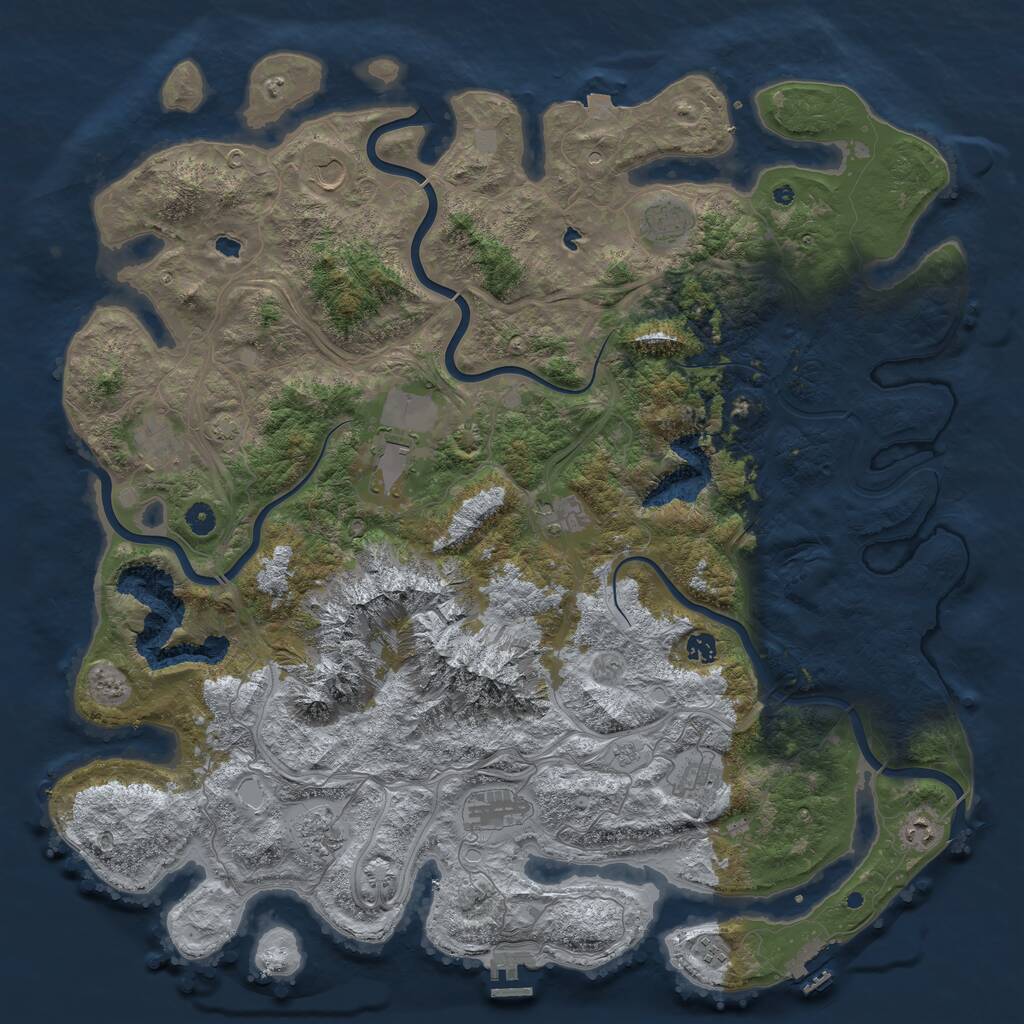 Rust Map: Procedural Map, Size: 5000, Seed: 7014487, 17 Monuments