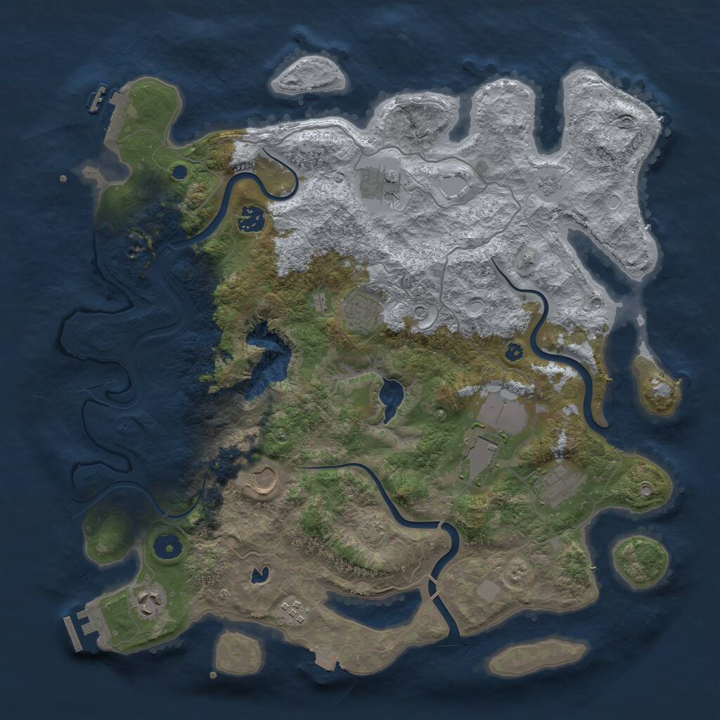 Rust Map: Procedural Map, Size: 4000, Seed: 50508902, 14 Monuments