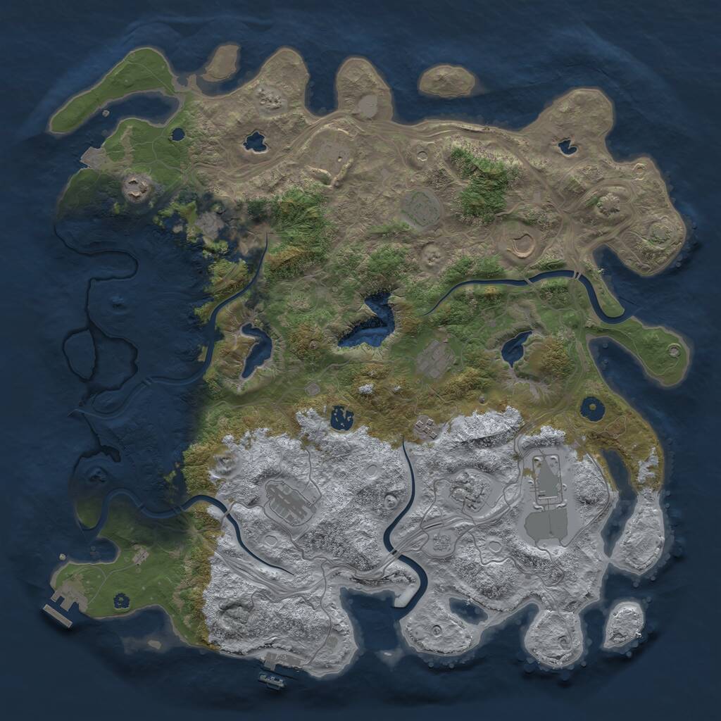 Rust Map: Procedural Map, Size: 4500, Seed: 22334, 17 Monuments