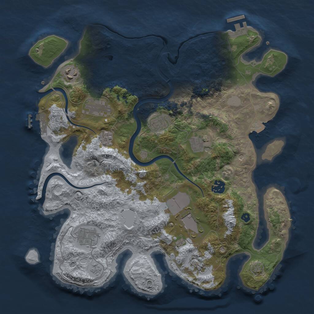 Rust Map: Procedural Map, Size: 3500, Seed: 6589, 15 Monuments