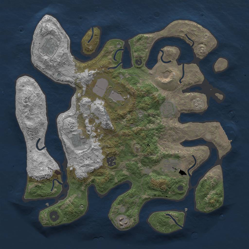 Rust Map: Procedural Map, Size: 3700, Seed: 10072021, 13 Monuments