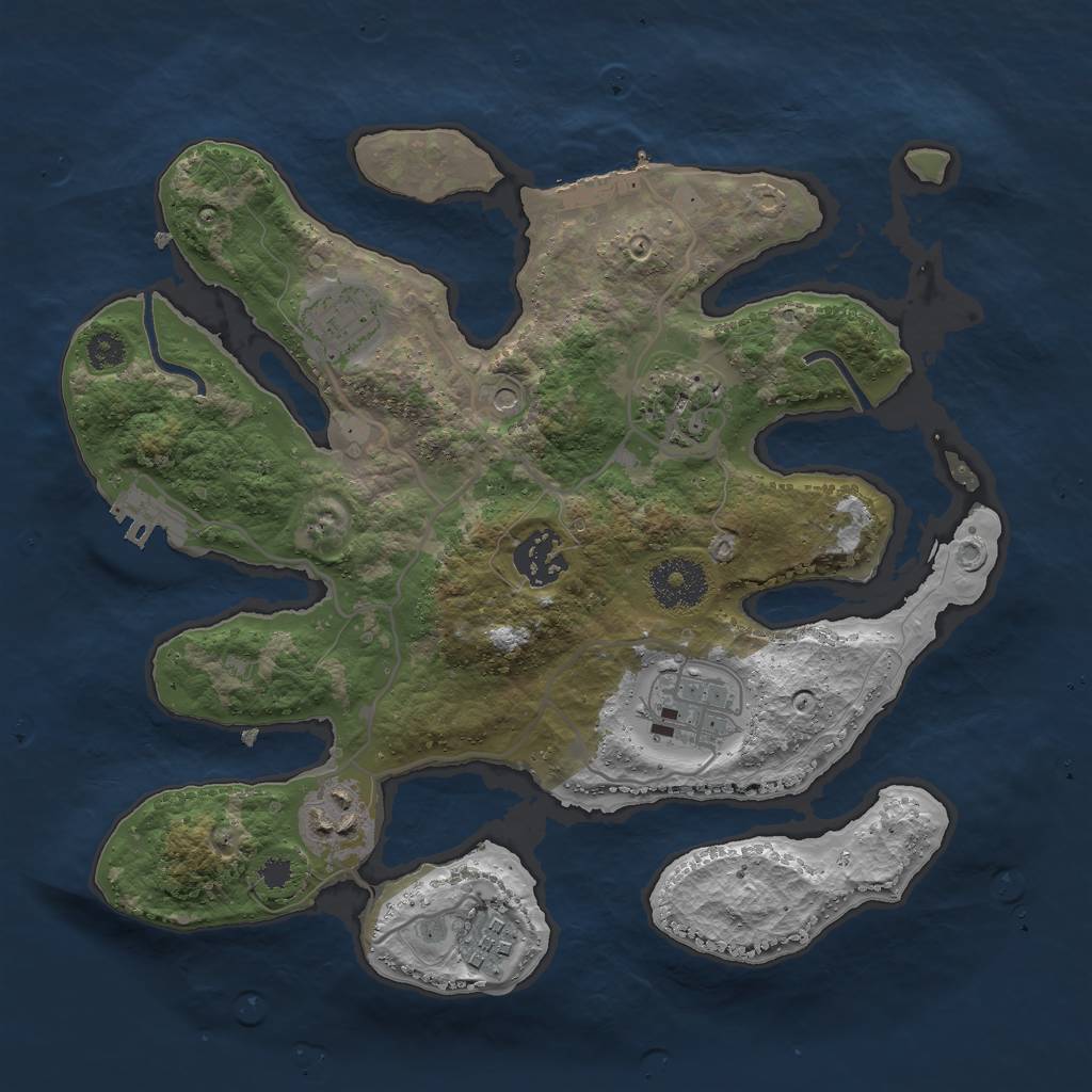Rust Map: Procedural Map, Size: 3000, Seed: 1873516279, 11 Monuments