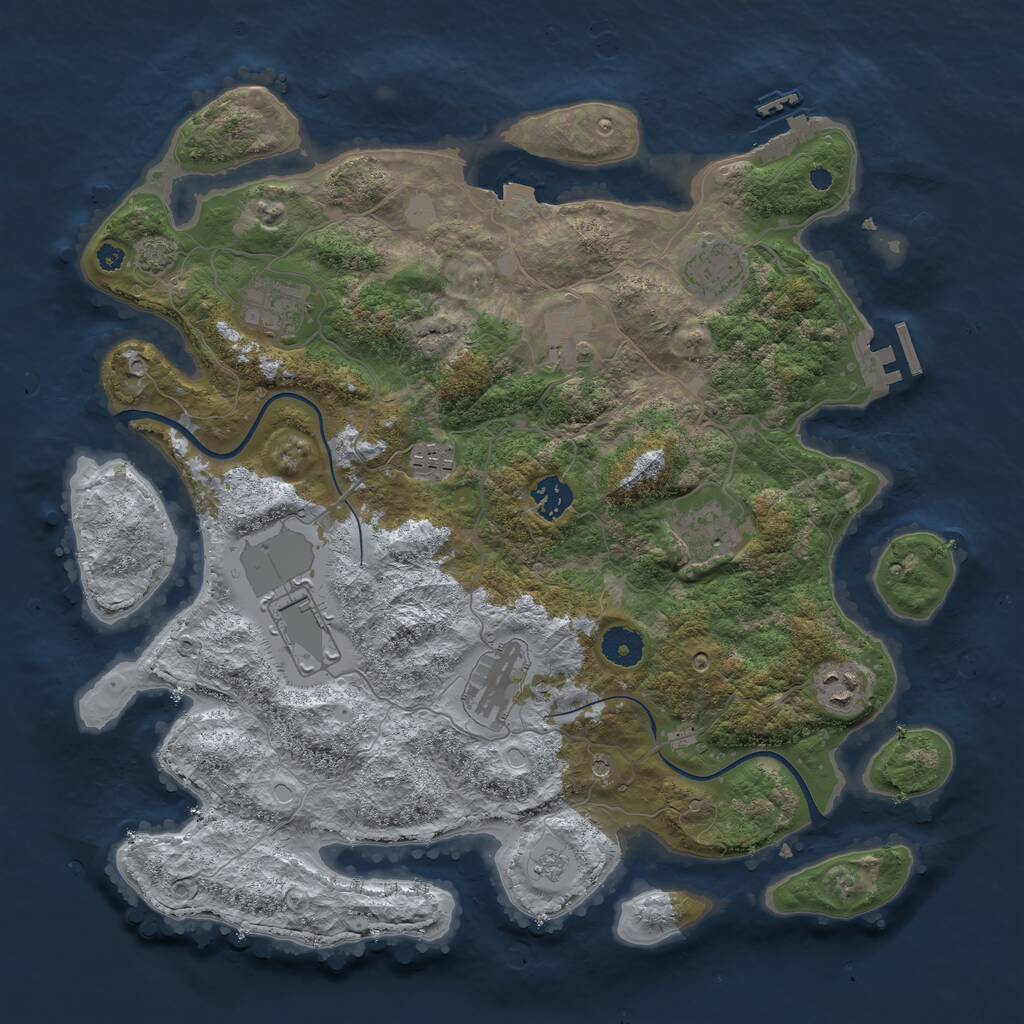 Rust Map: Procedural Map, Size: 3800, Seed: 1242, 15 Monuments
