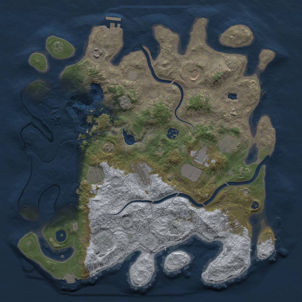 Rust Map: Procedural Map, Size: 4000, Seed: 83156, 15 Monuments