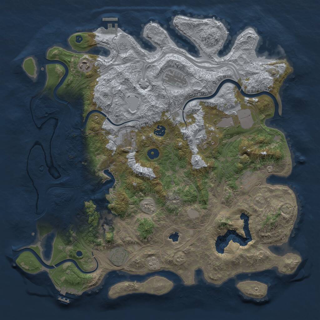 Rust Map: Procedural Map, Size: 4250, Seed: 652297775, 16 Monuments