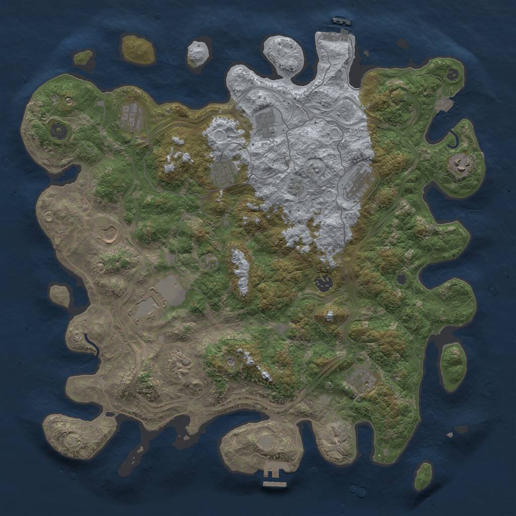 Rust Map: Procedural Map, Size: 4500, Seed: 8787123, 17 Monuments