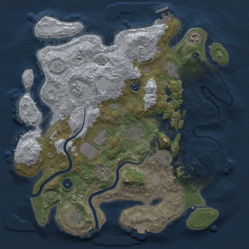 Rust Map: Procedural Map, Size: 3700, Seed: 48568, 15 Monuments