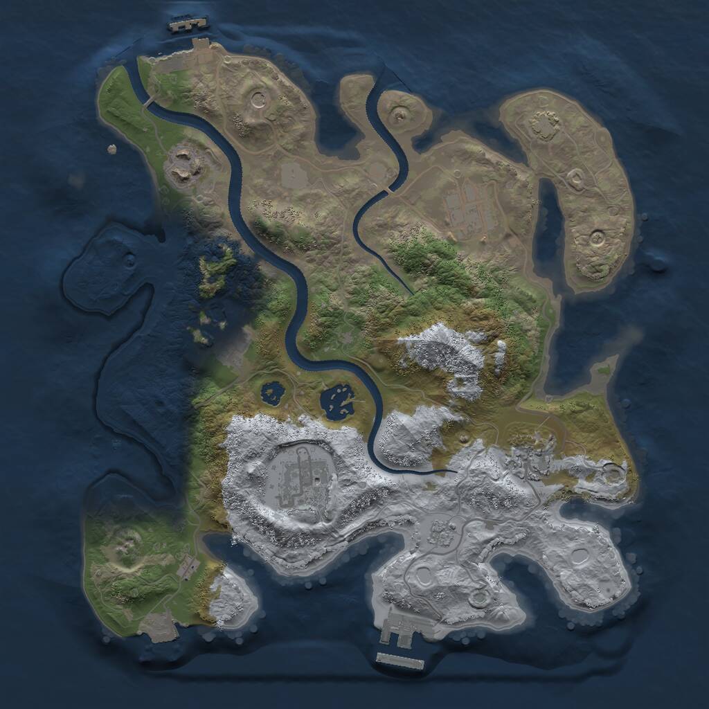 Rust Map: Procedural Map, Size: 3000, Seed: 1000010, 12 Monuments