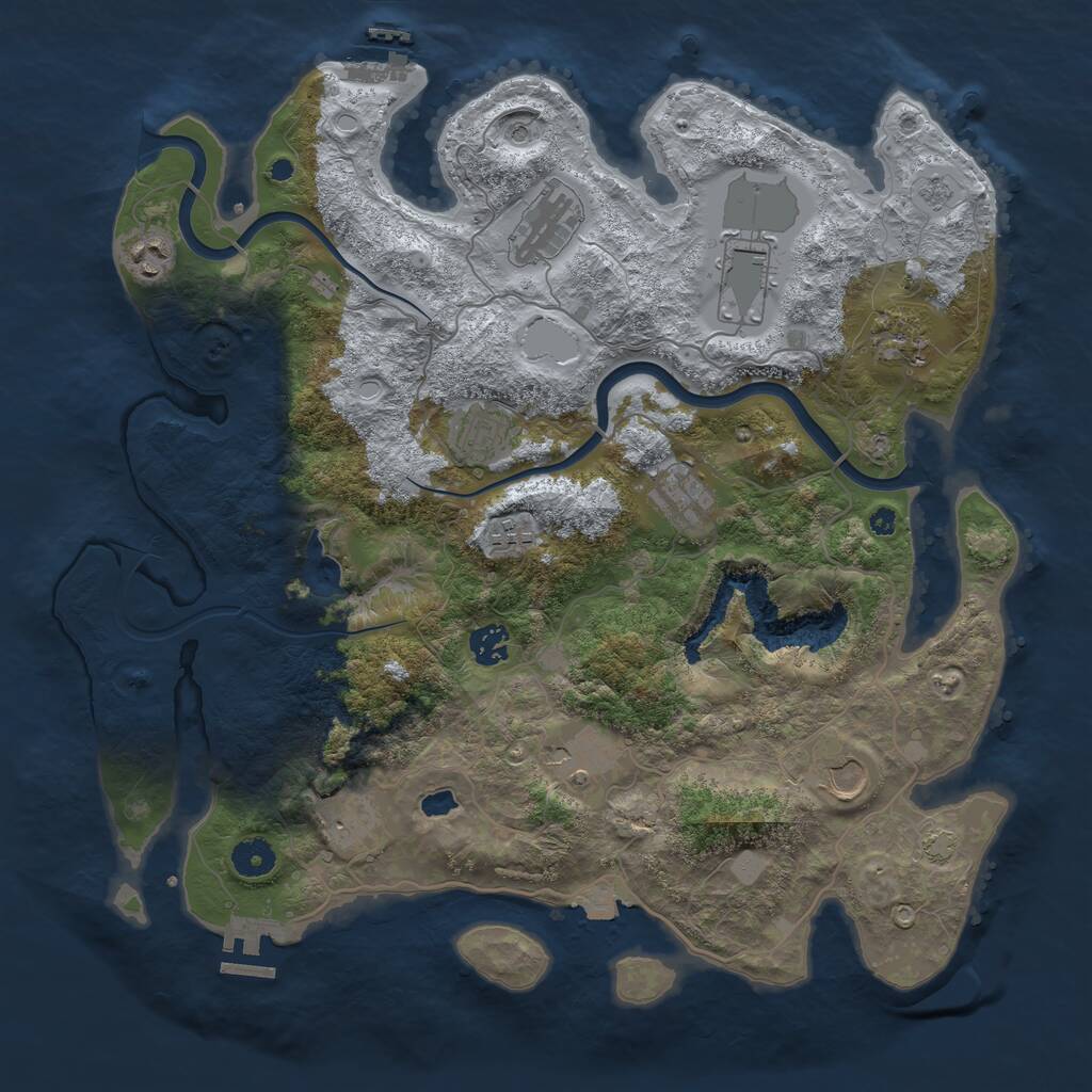 Rust Map: Procedural Map, Size: 4000, Seed: 1789108390, 17 Monuments