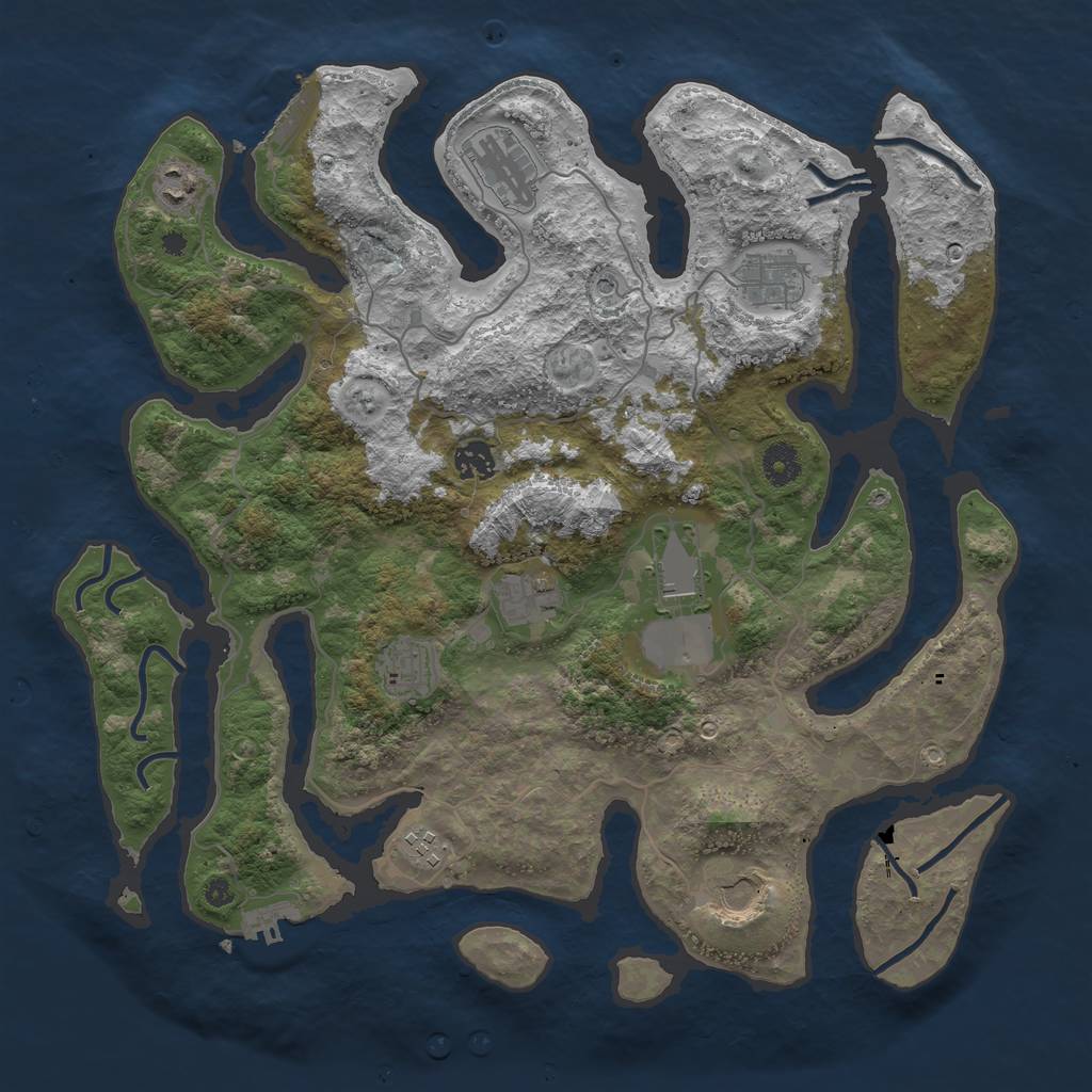 Rust Map: Procedural Map, Size: 4000, Seed: 1789108390, 14 Monuments