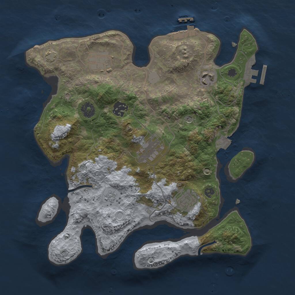 Rust Map: Procedural Map, Size: 3000, Seed: 1054977456, 11 Monuments