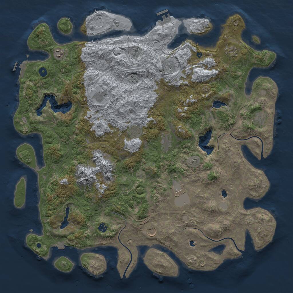 Rust Map: Procedural Map, Size: 5000, Seed: 147483647, 17 Monuments