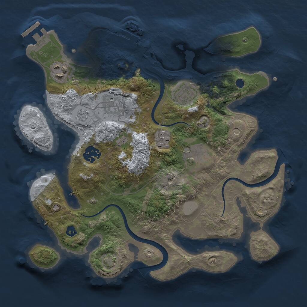 Rust Map: Procedural Map, Size: 2850, Seed: 1234567, 12 Monuments