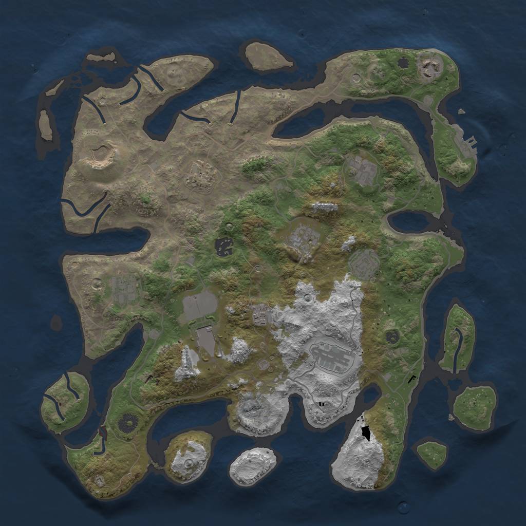 Rust Map: Procedural Map, Size: 4000, Seed: 4825193, 15 Monuments