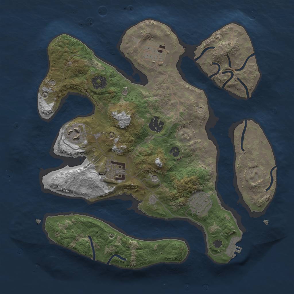 Rust Map: Procedural Map, Size: 3000, Seed: 397401859, 9 Monuments