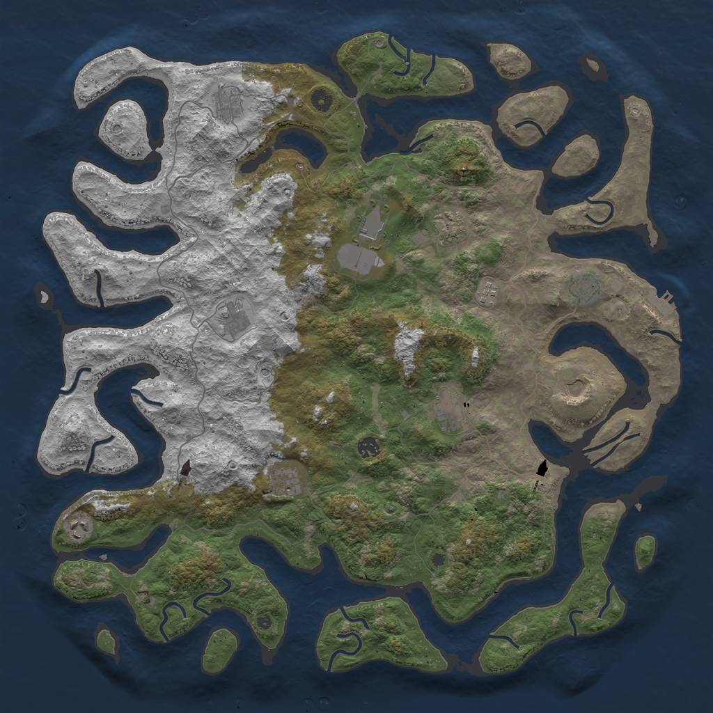 Rust Map: Procedural Map, Size: 5000, Seed: 587656, 15 Monuments